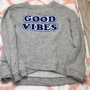 Grey good vibes crewneck